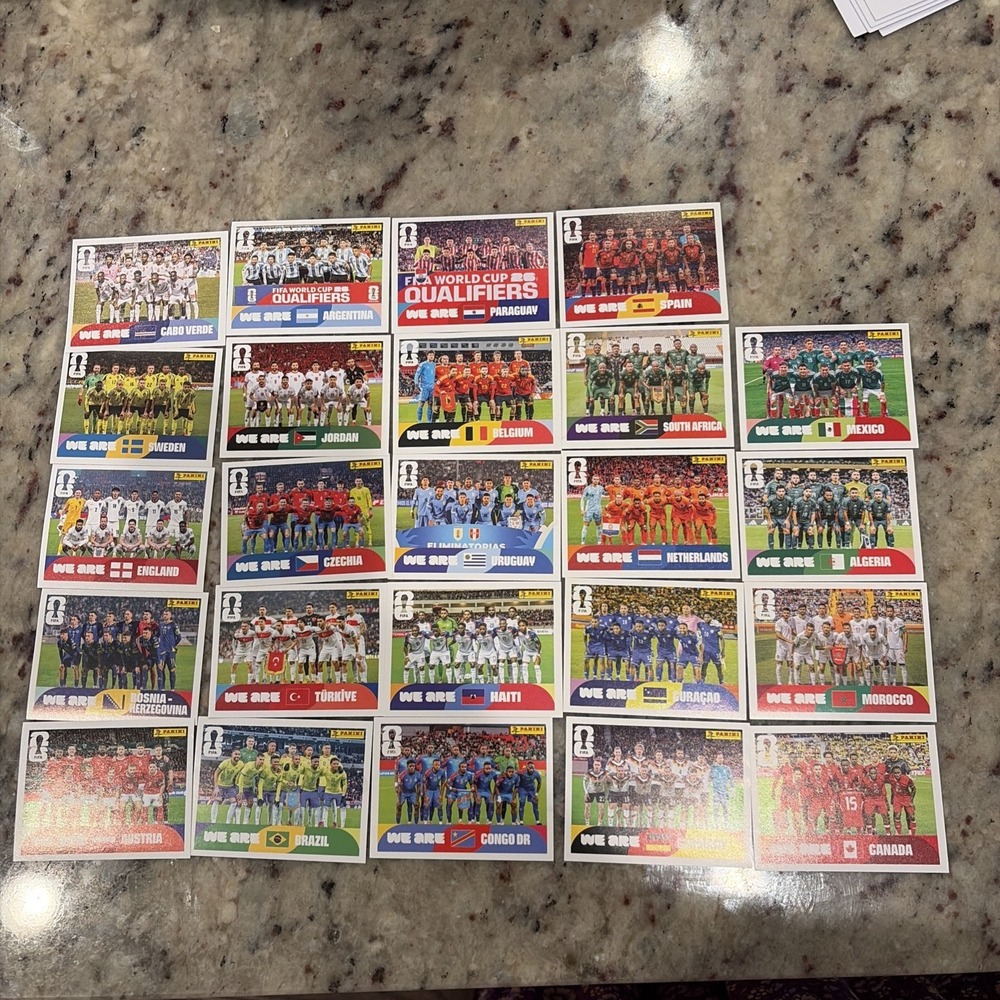 Panini FIFA Team Photo Stickers Lot 24 Spain Mexico Canada ARG 2026 World Cup